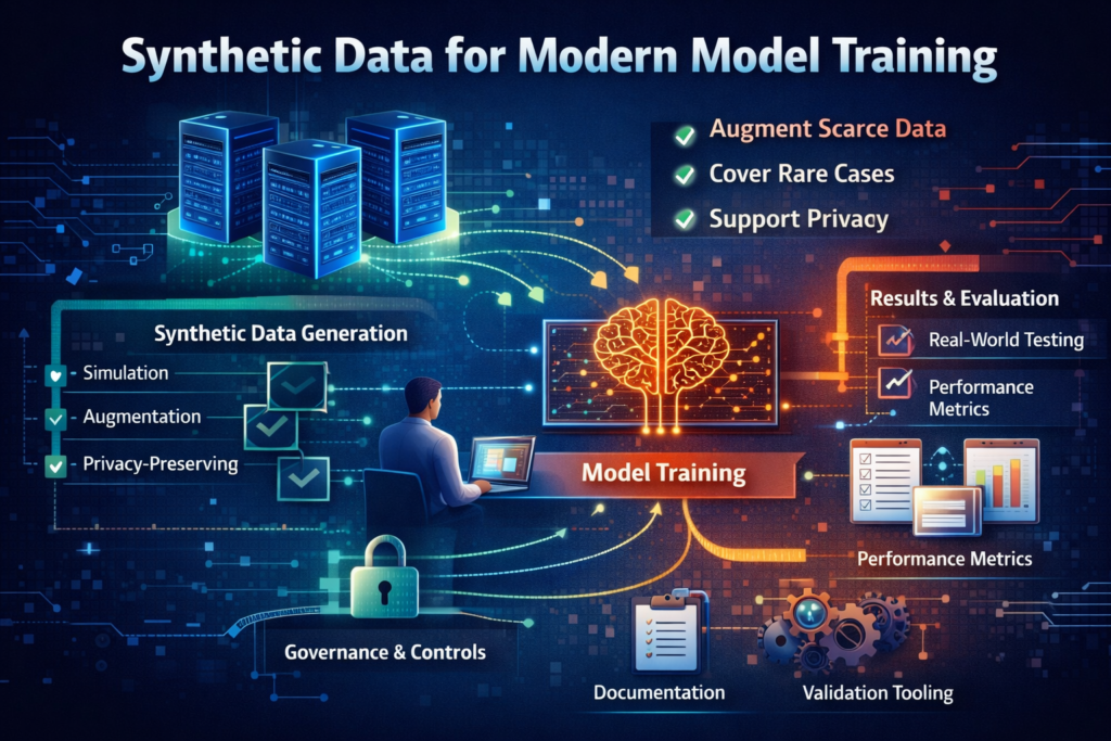 Synthetic data pipeline for model training and evaluation